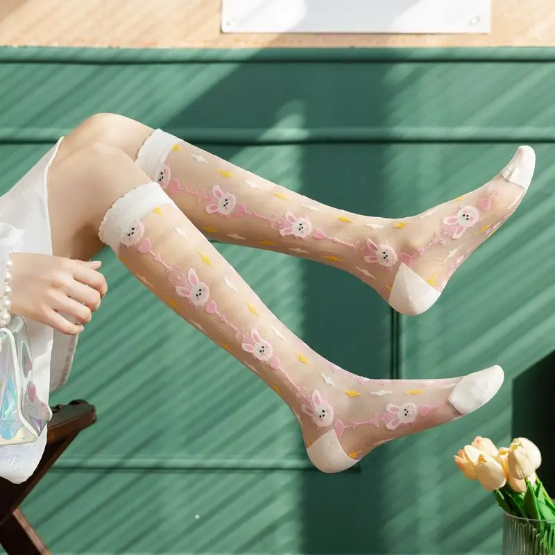 Crystal Mesh Fabric - Lato cienkie kobiety pończochy ultra-cienki przezroczysty