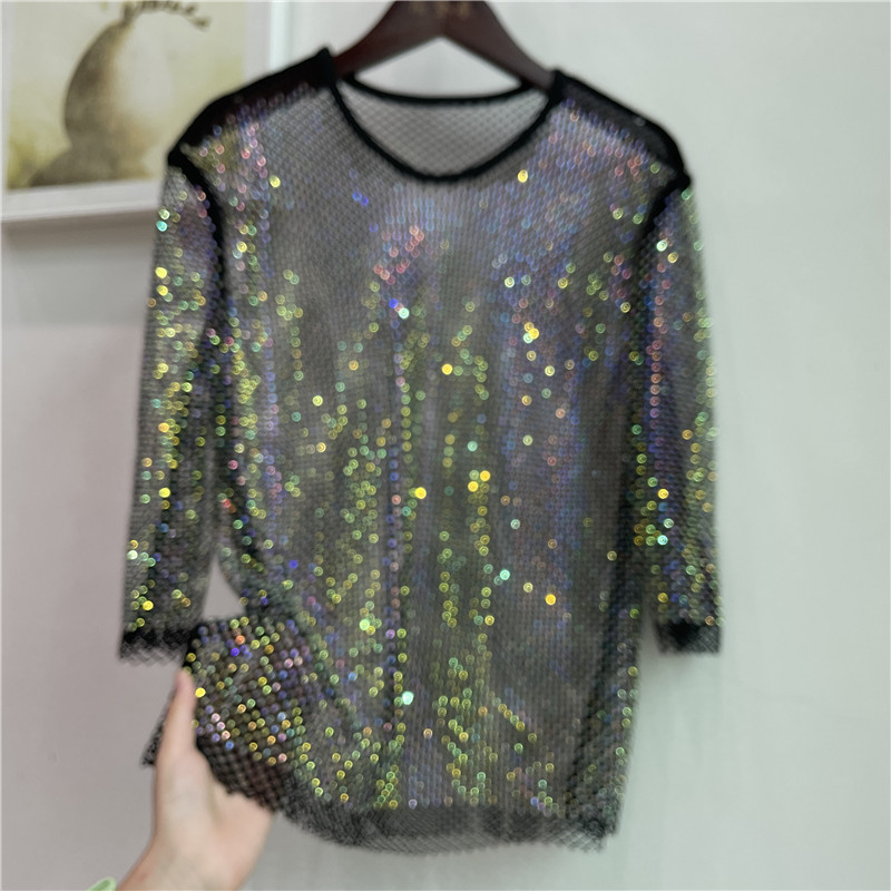 Crystal Mesh Fabric - Kolorowe Błyszczące Diamenty Elektryczna Sylla Basik