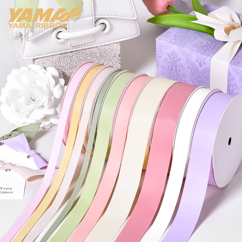 Velvet Ribbon Roll - YAMA Poliestrowe, jedwabiste, matowe wstążki 25