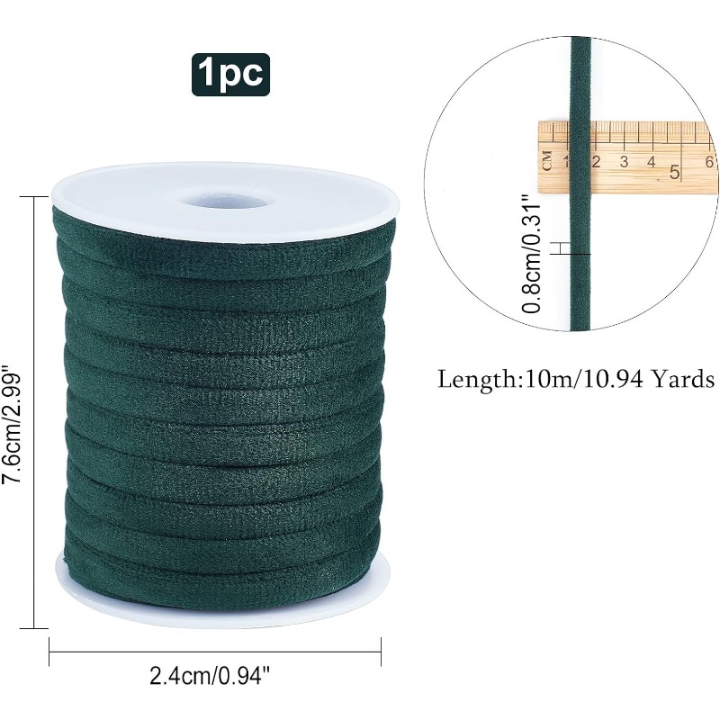 1 rolka 10m 8mm Ciemnozielony  – Velvet Ribbon Roll recenzja i cena