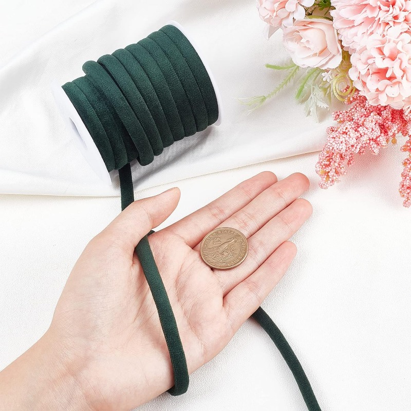 1 rolka 10m 8mm Ciemnozielony  – Velvet Ribbon Roll recenzja i cena
